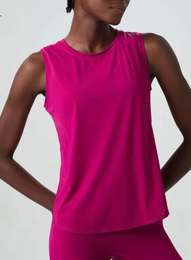 Summer Sleeveless Yoga T-Shirt Women Loose Fitness Running