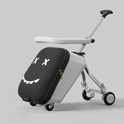 New Children's Luggage Can Sit Ride on Trolley Luggage Folda