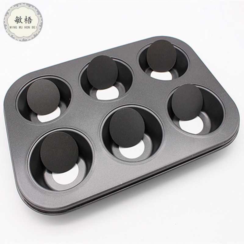 新款直销6连12连圆形活底不粘蛋糕马芬蛋糕蛋挞模 烘焙模具六连烤