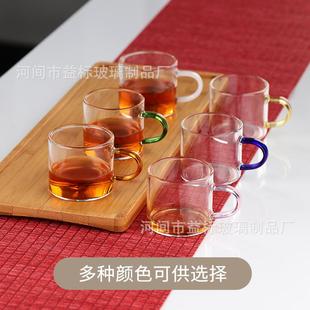 直销新款 新款 泡茶杯高硼硅玻璃杯子办公室家用杯6色把杯咖啡杯水