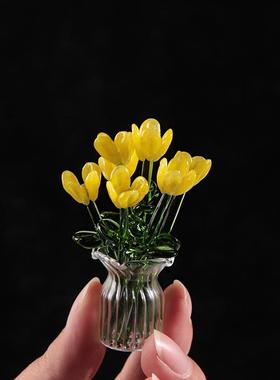 新款直销淄博手工琉璃小花朵仿真花束插花玻璃永生花礼物清新桌面