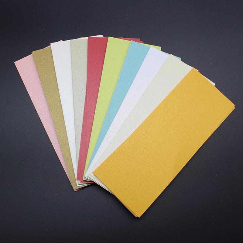 新款直销双面珠光卡纸 手绘卡 彩色艺术卡 橡皮章印片卡 16*6 50