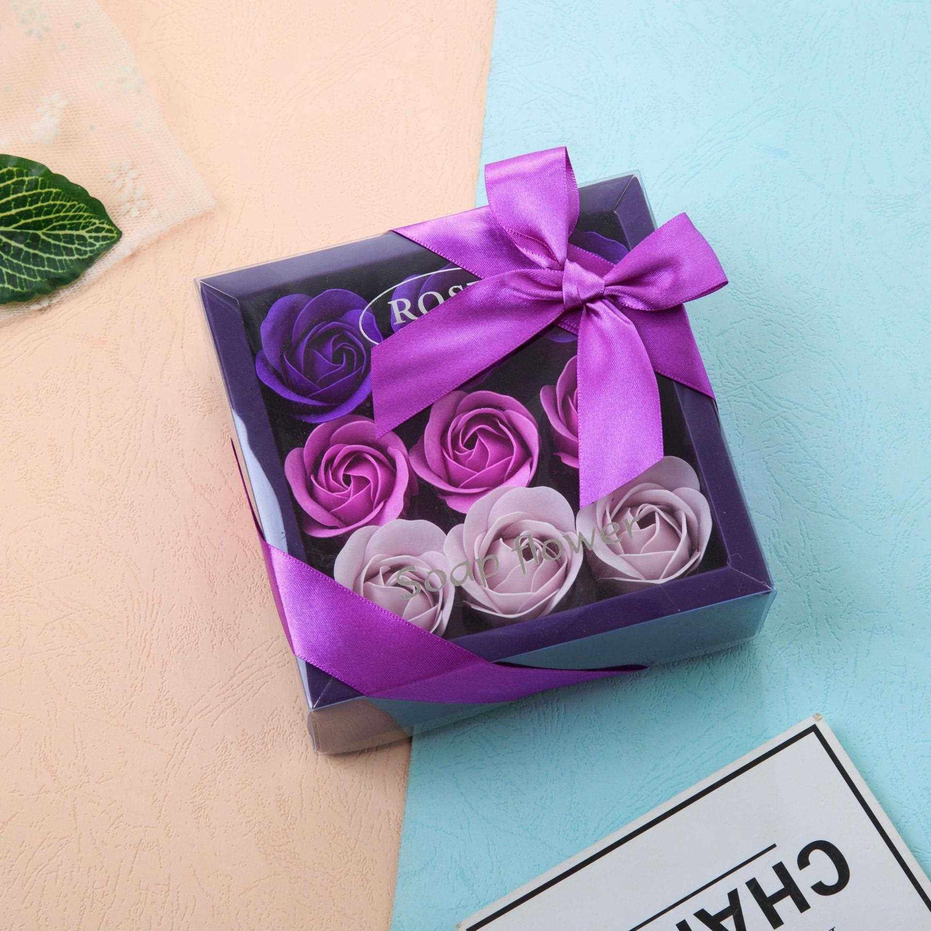 新款直销9朵玫瑰香皂花pvc礼盒情人节礼物圣诞节珠宝店创意广告礼,家居饰品,餐桌花艺,淘宝优惠券,粉丝福利购,淘宝优惠卷