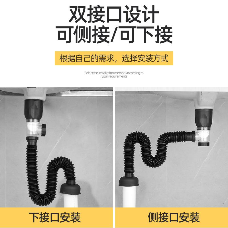 新款直销仿古下水器洗脸盆下水管复古洗手盆弹跳下水欧式面盆防返