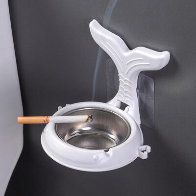 新款直销烟灰缸防飞灰壁挂式免打孔客厅家用卫生间带盖创意个性潮