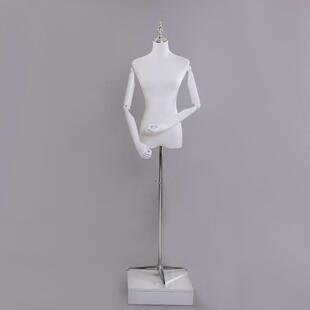 新款直销服装店模特架牛奶丝女半身假人台头模展示架子橱窗婚纱模