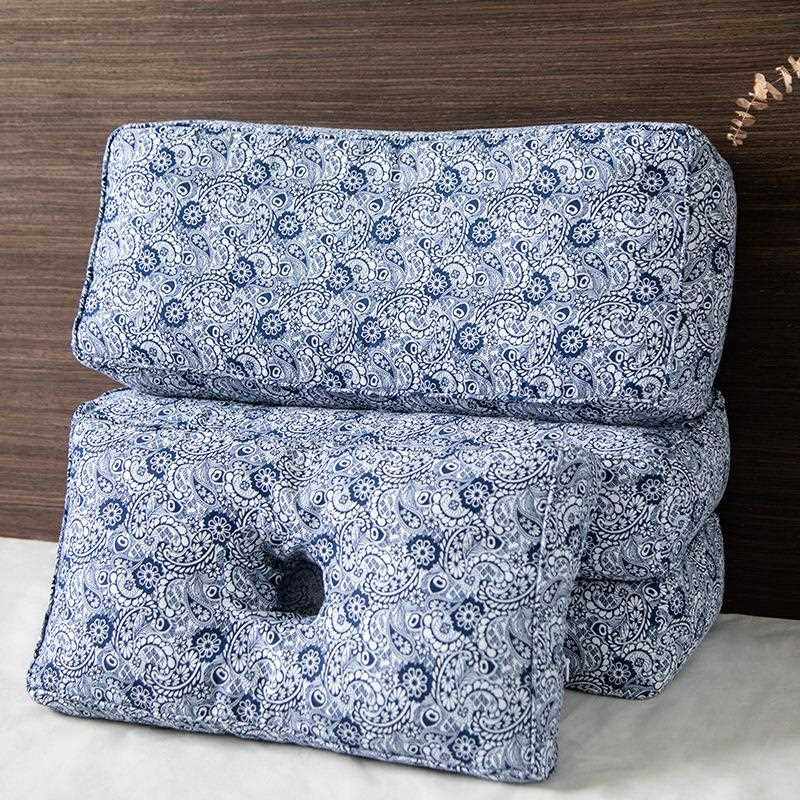 直销新款A6L老年人枕头老式枕头护耳荞麦老粗布高枕芯可拆洗枕套