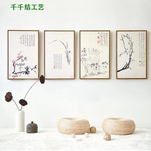 新款直销新中式客厅装饰画 酒店餐厅怡情花卉沙发背景画 书房静心