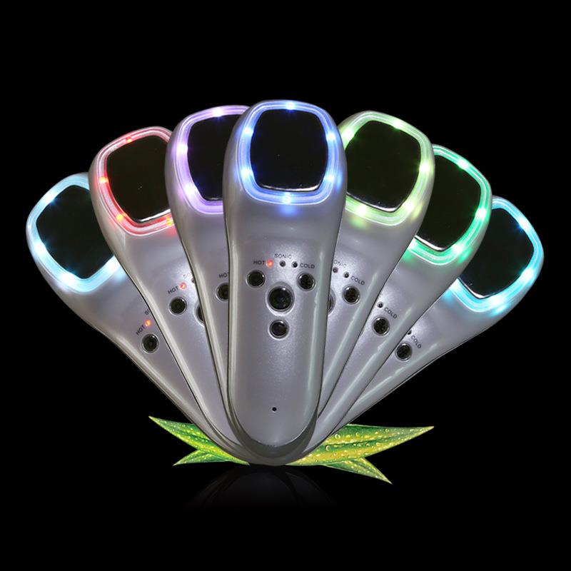 新款直销家用七色彩光嫩肤美容仪器 超声波震动冷热导入仪面脸部