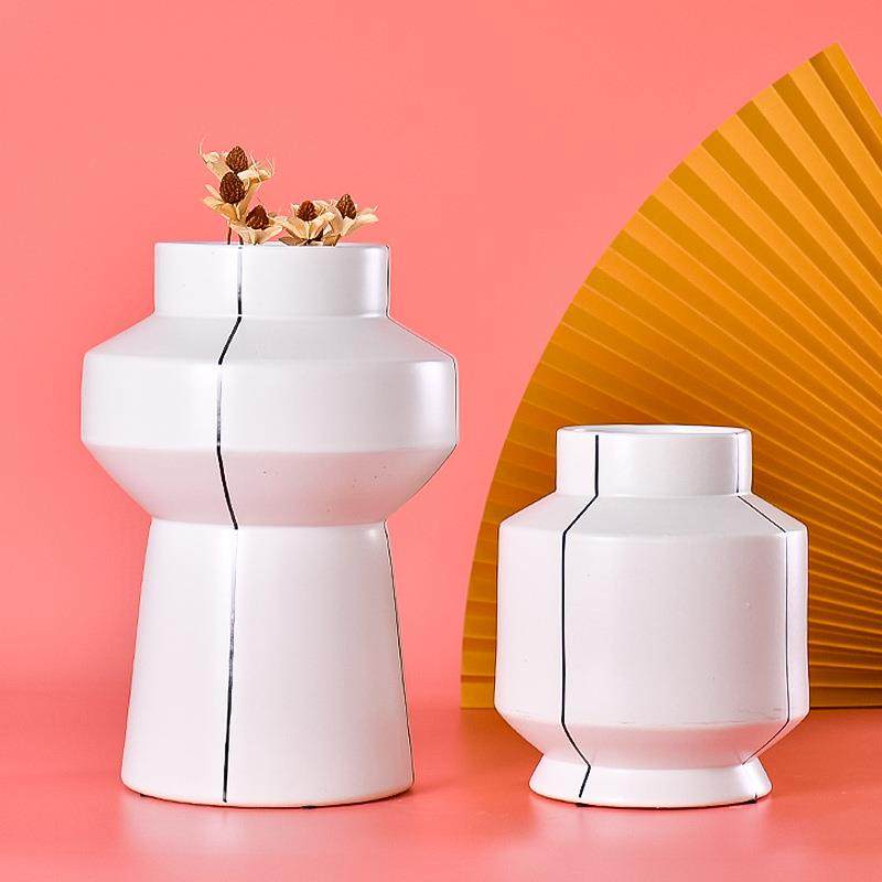 新款直销现代简约白色陶瓷花瓶摆件北欧网红创意家居客厅干花插花,橡塑材料及制品,工业陶瓷,淘宝优惠券,粉丝福利购,淘宝优惠卷