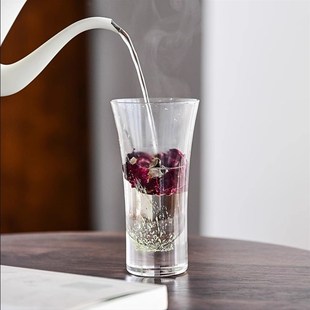 绿茶杯专B用茶杯高级泡花茶龙井杯喝水杯 夜光水晶玻璃杯加厚日式