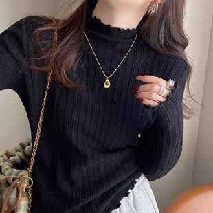 白色冬季打底衫女2025新款春秋小香风内搭羊绒毛衣半高领针织上衣