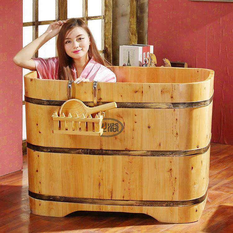 新款直销木桶泡澡桶香柏木成人木质浴盆洗澡桶小浴室实木浴缸方桶