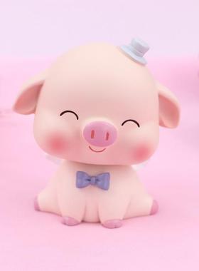 新款直销ins网红少女心摇头猪汽车车内装饰摆件 精美家居办公桌面