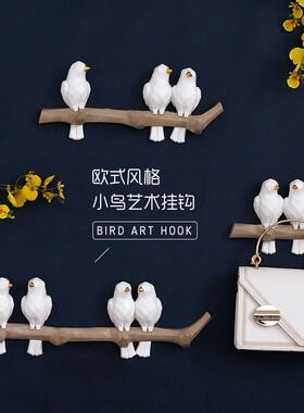 直销新款墙面装饰小鸟挂钩欧式家居手工个性动物墙上墙壁钥匙衣帽