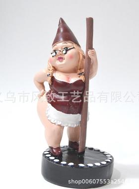新款直销跨境 钢管舞女郎性感女侏儒雕塑 树脂工艺品家居摆件装饰