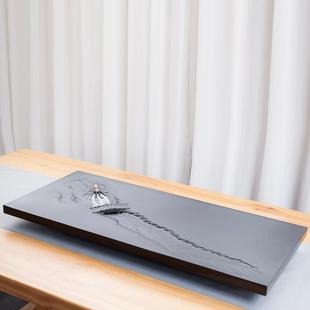 直销天然乌金石茶盘家用立体浮雕整块石茶台现代轻奢功夫茶具 新款