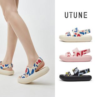 优调印花凉鞋女款可下水夏季厚底防滑防水海边外穿软底运动沙滩鞋
