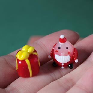 新款直销圣诞节礼物淄博琉璃工艺品玻璃圣诞树车内装饰车载饰品摆