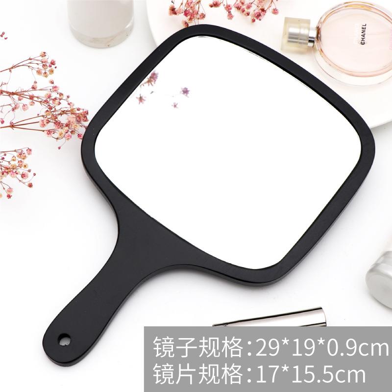 新款直销高清手持化妆镜子复古ins风手拿随身便携大号方形手柄补