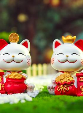 新款直销创意摇头猫车载装饰手办树脂工艺家居办公桌开业送人礼品