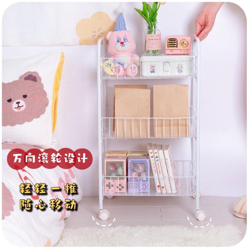 新款直销小推车置物架床头落地卧室书架宿舍好物出租屋神器房间零