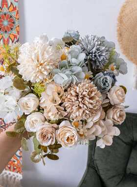 新款直销仿真花秋色洋甘菊花束INS风家居装饰跨境婚庆假花MW66792
