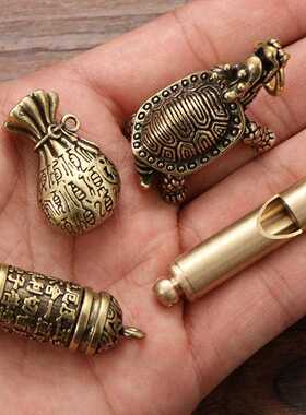 直销新款黄铜挂件江湖地摊10元模式钥匙扣小纯铜葫芦招财运