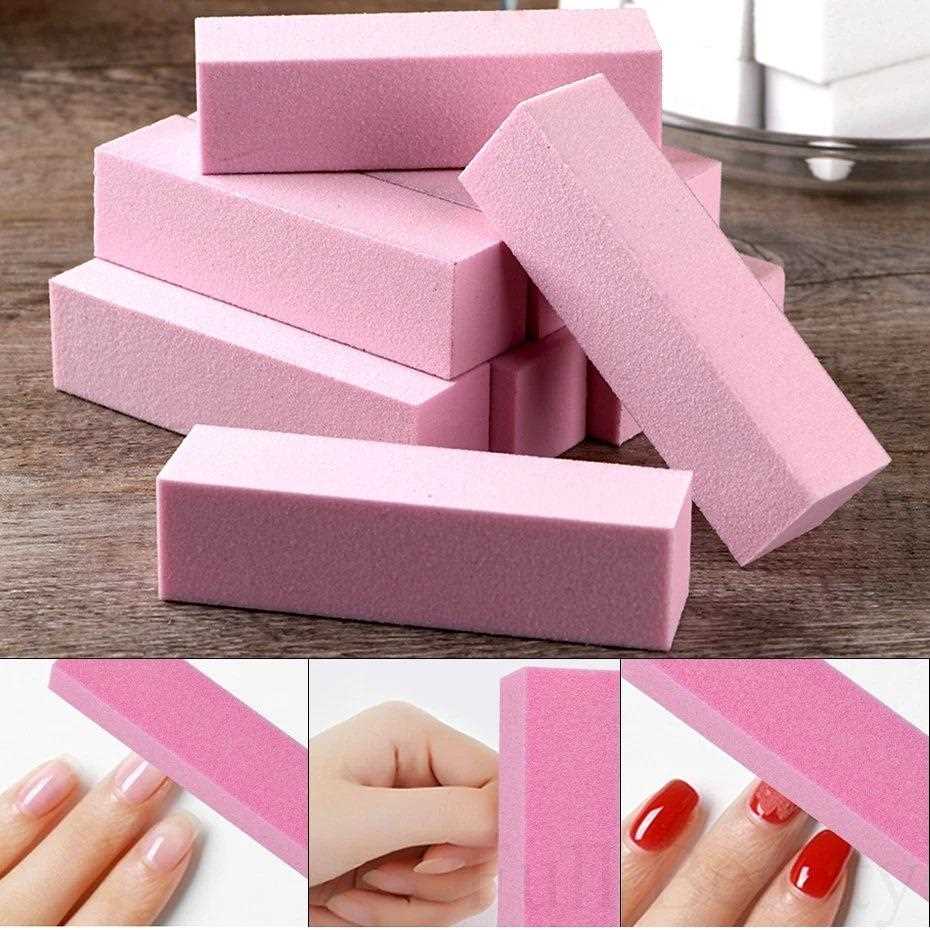 新款直销新款美甲修甲打磨工具 10个装豆腐块海绵搓条指甲锉抛光