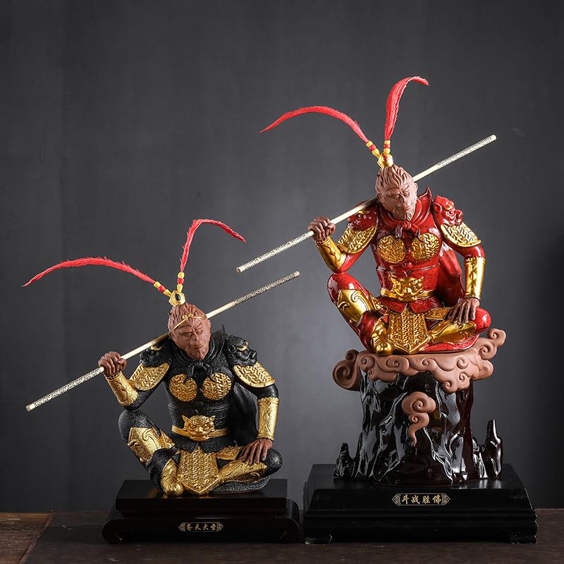 新款直销大号齐天大圣玄关摆件 中式描金38cm高孙悟空高端礼赠商