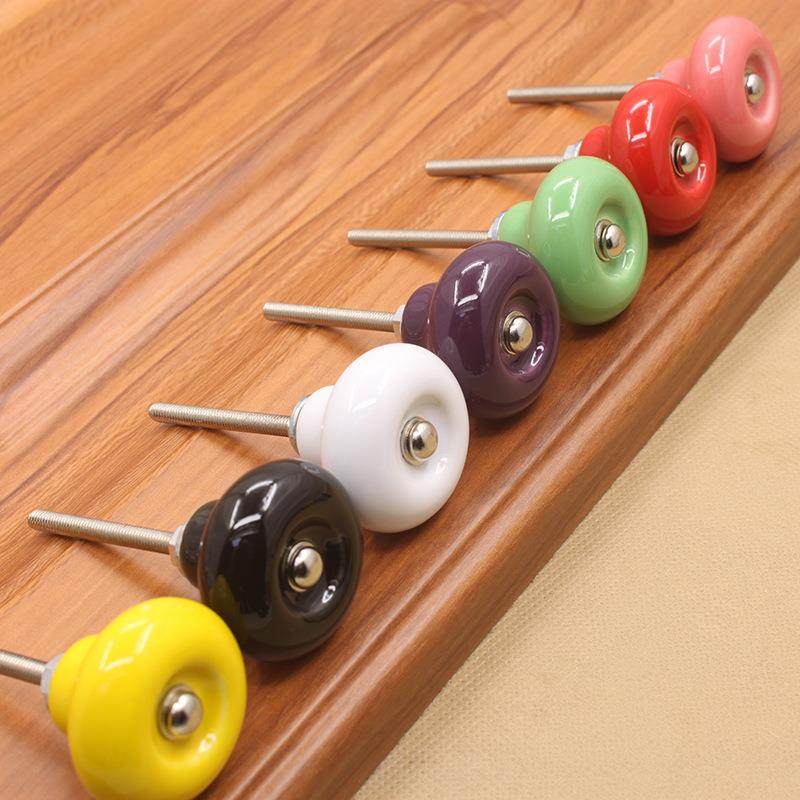 新款直销家具柜门拉手彩色陶瓷拉手抽屉鞋柜衣柜橱柜黑白单孔圆形,住宅家具,拉手,淘宝优惠券,粉丝福利购,淘宝优惠卷