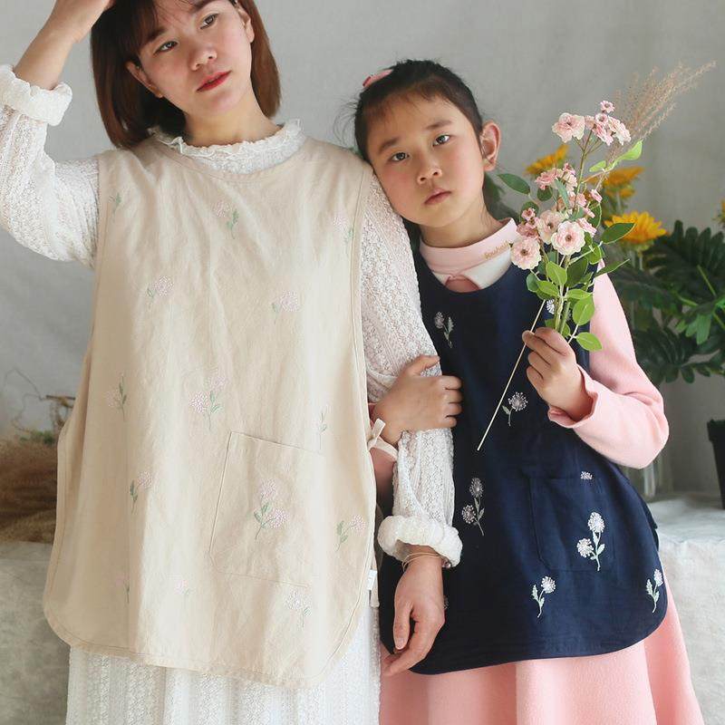 新款直销刺绣全棉背心亲子围兜短款围裙居家可爱画室多功能马甲亚,家庭/个人清洁工具,围裙套装,淘宝优惠券,粉丝福利购,淘宝优惠卷