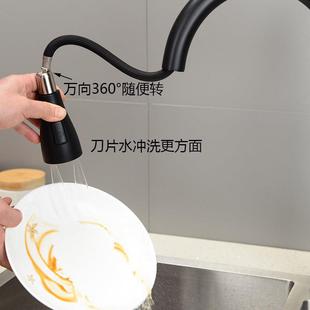 直销高弯家用厨房抽拉式 新款 可旋转洗碗洗菜盆冷热单孔水槽伸缩花