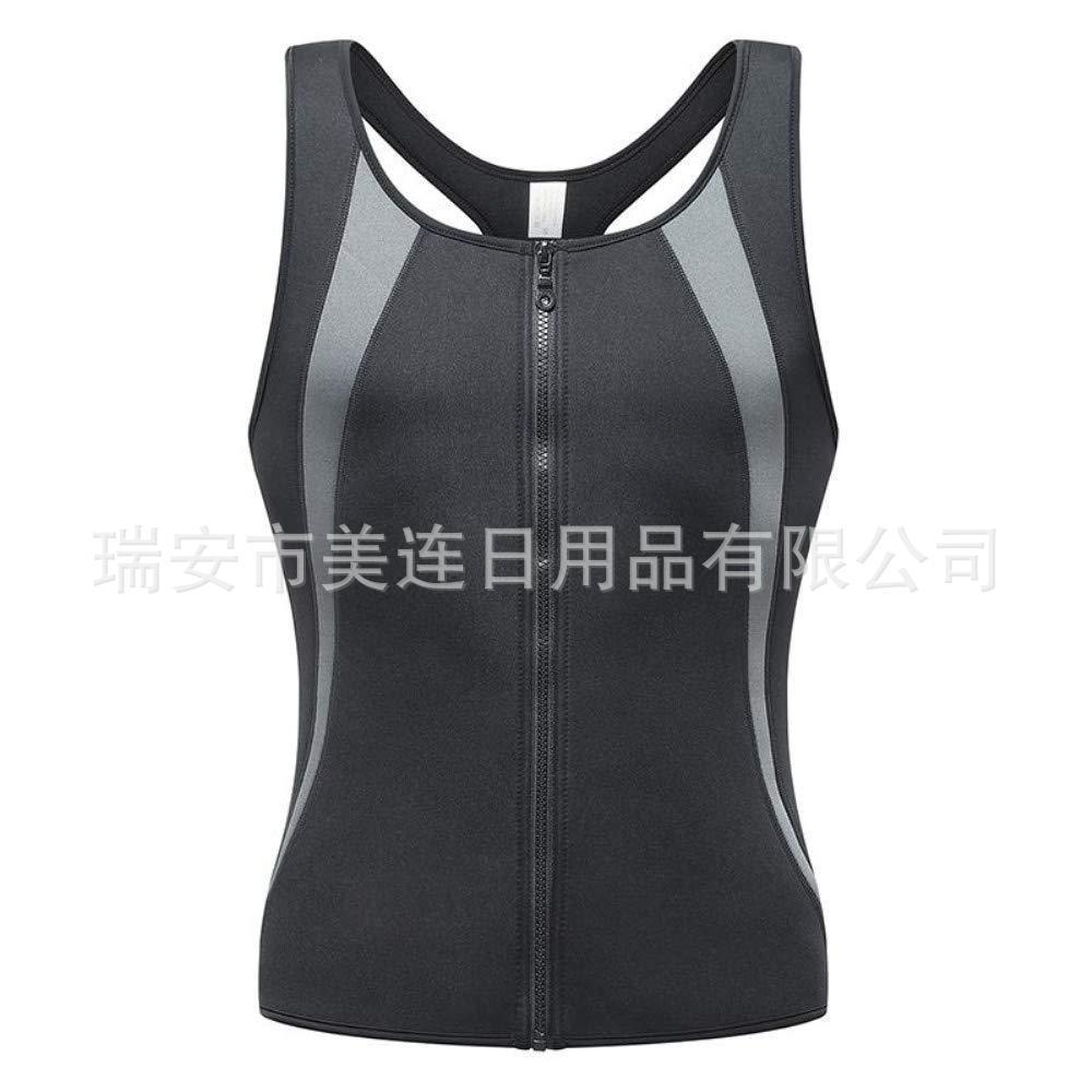 新款直销跨境运动男士塑身背心束腰收腹衣爆汗运动衣健身无袖束身