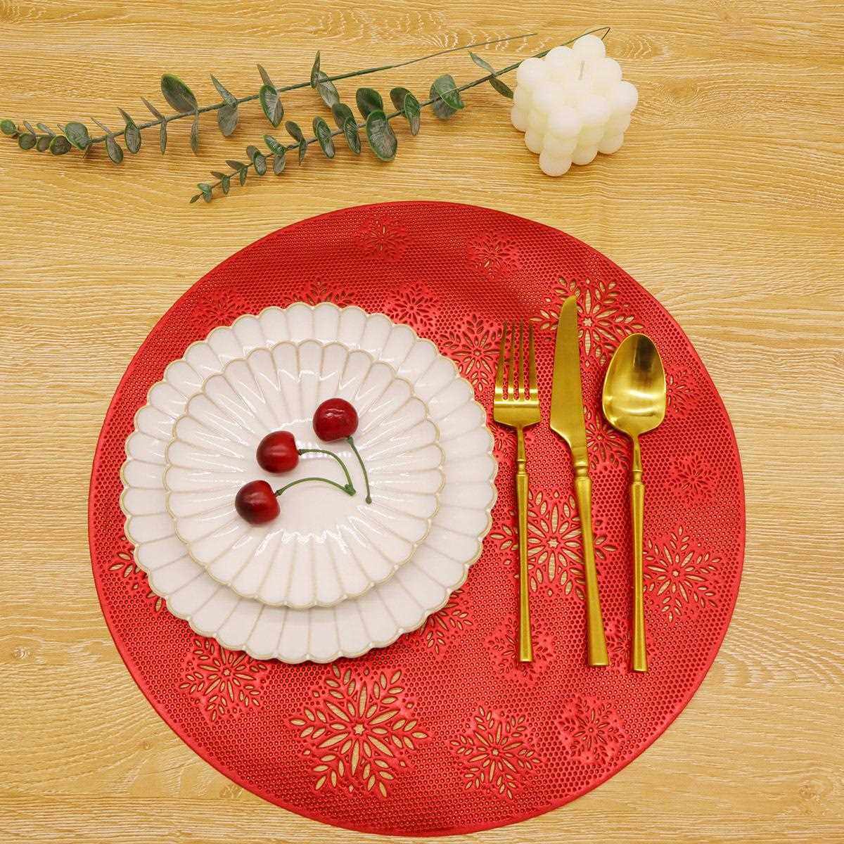 新款直销雪花PVC餐桌垫西餐垫隔热垫厨房垫子圣诞节主题烫金缕空,居家布艺,桌布,淘宝优惠券,粉丝福利购,淘宝优惠卷