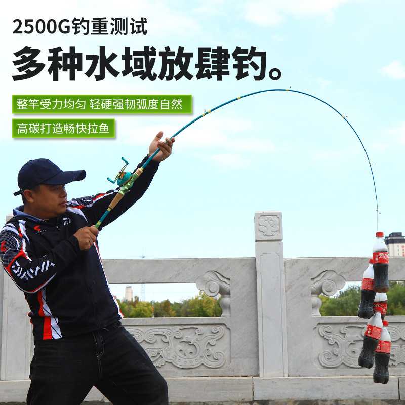 新款直销马卡龙路亚竿套装碳素远投海竿抛竿直枪柄纺车轮水滴轮全