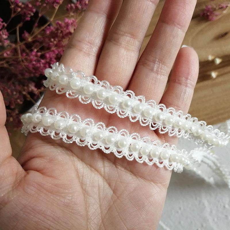 直销新款白色婚纱钉珠花边辅料优质织带单边衣边DIY珍珠蕾丝服饰,居家布艺,花边,淘宝优惠券,粉丝福利购,淘宝优惠卷