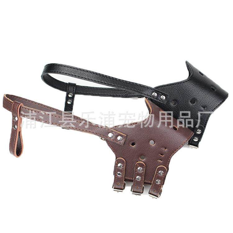 新款直销狗狗嘴套 皮 防叫防咬狗狗口罩嘴罩止吠器可调节 宠物用