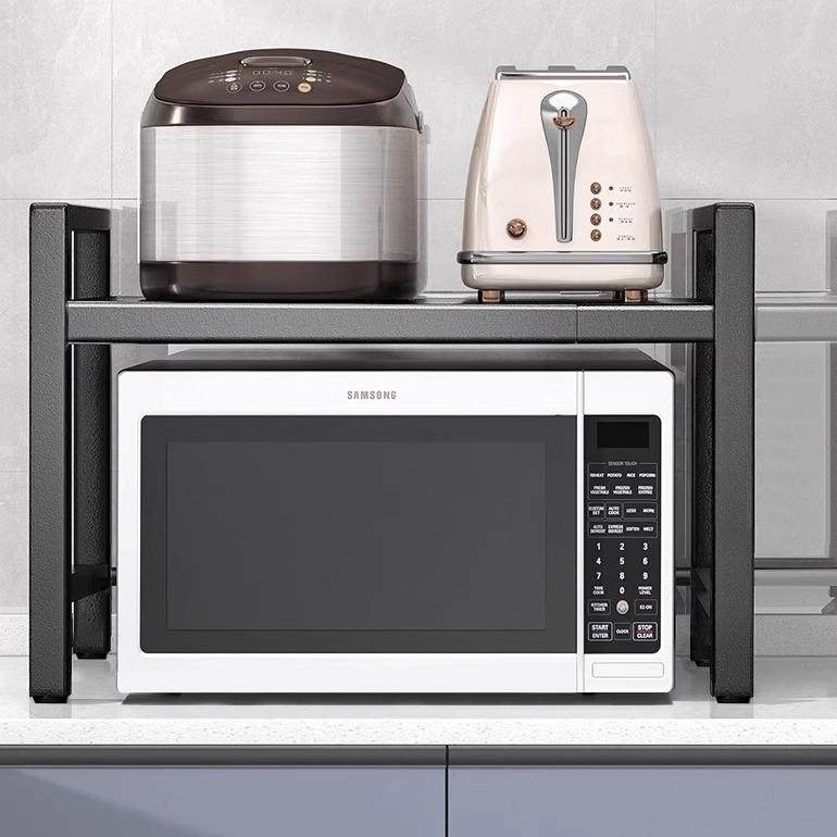 直销新款厨房微波炉置物架桌面双层烤箱架子家用多功能调料味罐储,厨房/烹饪用具,微波炉置物架,淘宝优惠券,粉丝福利购,淘宝优惠卷