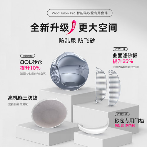 【新升级砂仓】WooHuloo Pro呼噜宝贝智能猫砂盆适配全新升级砂仓