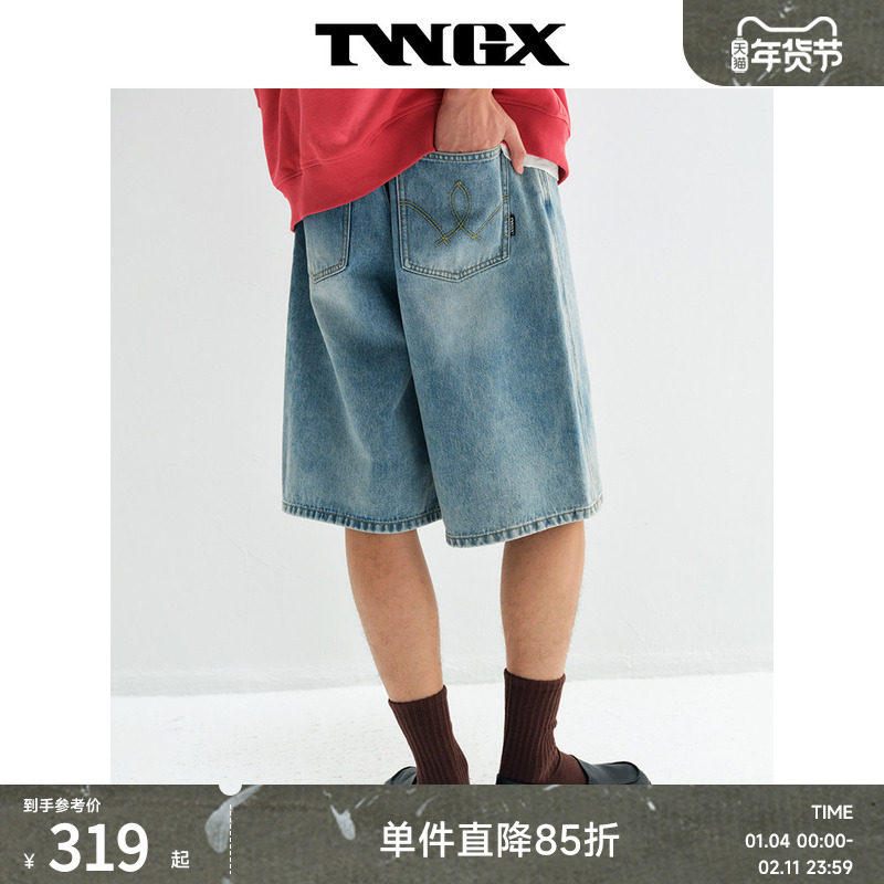 Teenie Weenie小熊男装宽松简约时尚休闲牛仔短裤,男装,短裤,淘宝优惠券,粉丝福利购,淘宝优惠卷