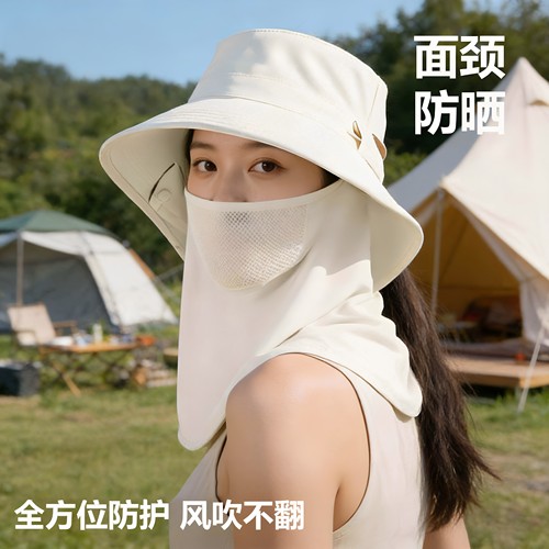 防晒帽子户外遮阳帽女夏季透气
