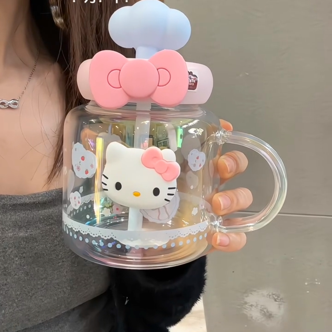 hellokitty水杯玻璃杯春季新款