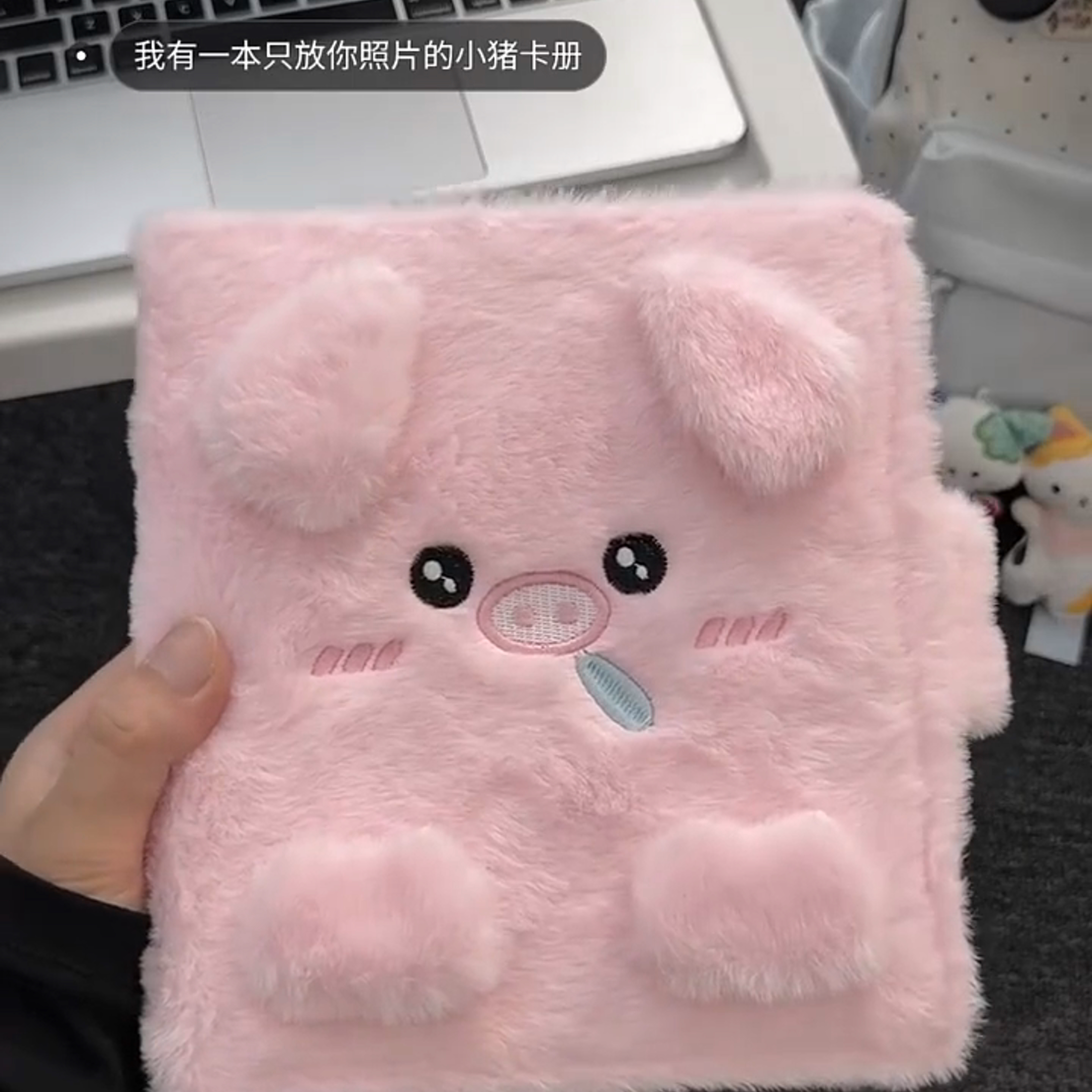 可爱小猪毛绒大容量照片相册