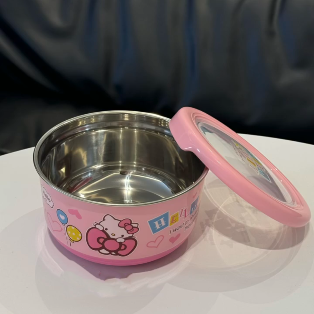 hellokitty泡面碗带盖不锈钢