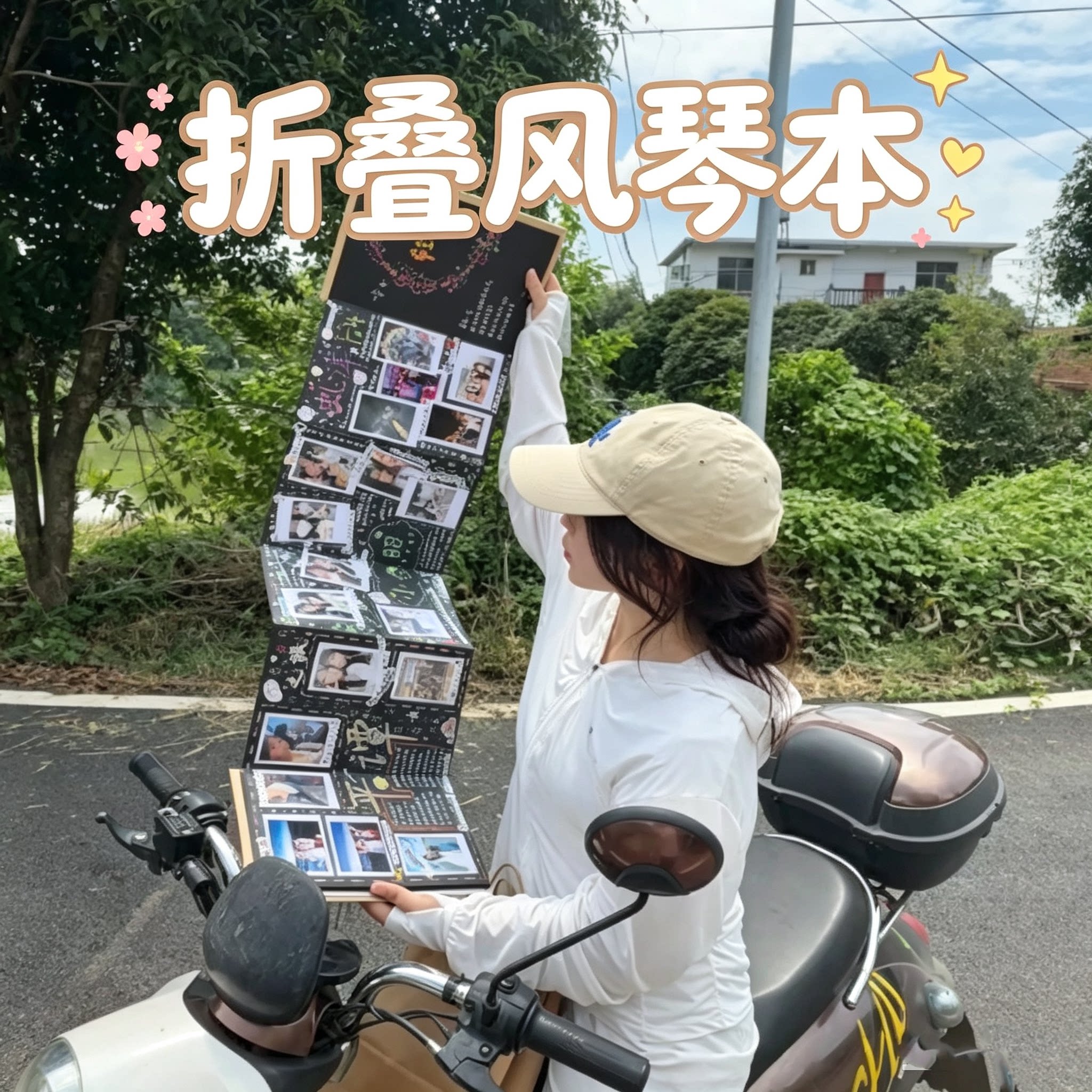 折叠风琴本黑胶唱片风照片相册