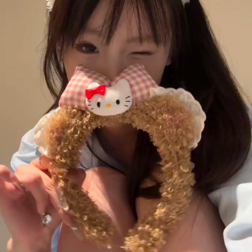 KT猫发箍可爱毛绒洗脸头箍
