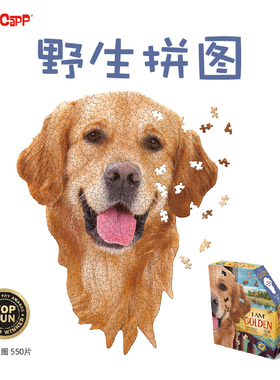 美国MADDCAPP益智拼图高难度成人解压潮玩异形野生拼图-550片金毛