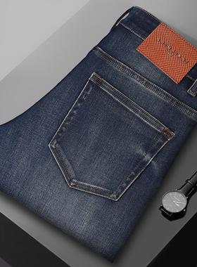 复古蓝修身百搭牛仔裤