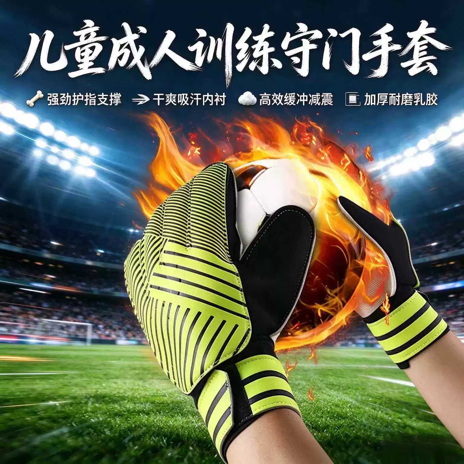 足球守门员专用手套小学生儿童训练比赛乳胶防滑加厚耐磨护指贴合
